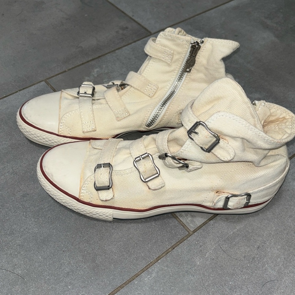 Ash White Buckle Smeakers